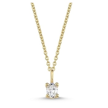 14 kt guld The One Oval vedhæng med i alt 0,23 ct Diamant Wesselton SI